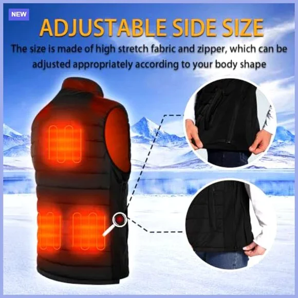 Heated Vest with 9 Heating Zones, Lightweight Electric Vest for Outdoor